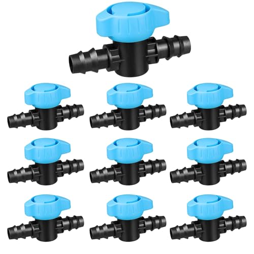 UCLEVER 10 Stück Schlauch Ventil Bewässerung Absperrhahn Durchflussregler Kunststoff Ventil 16mm Tropfbewässerungsteile von UCLEVER