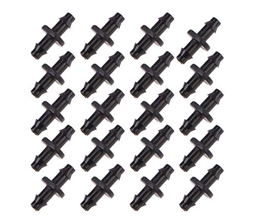 UCLEVER 100 Stück Schlauch Verbinder für 4/7mm Bewässerung System Stacheldraht Steckverbinder Gartenschlauch Micro Tropfen Ventil Bewässerungssystem Gartenpflanze von UCLEVER