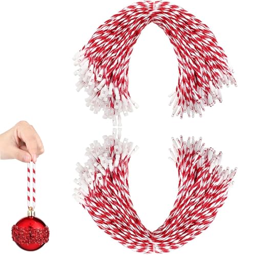 UCLEVER 200 Stück Weihnachtsschmuck Aufhänger Snap Locking String, Fäden für Weihnachtsschmuck vorgeschnittene Hängeseile für Christbaumschmuck Dekorationen von UCLEVER