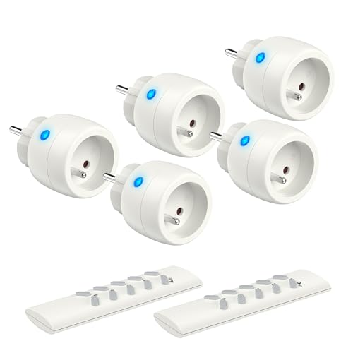 Prises sans fil Ucomen avec télécommande, 5 prises avec 2 télécommande, Set de prises sans fil 2300W portée 30m, Set de commutation sans fil fonction d'auto-apprentissage pour appareils ménagers Prises sans fil Ucomen avec télécommande, 5 prises avec 2 télécommande, Set de prises sans fil 2300W portée 30m, Set de commutation sans fil fonction d'auto-apprentissage pour appareils ménagers von UCOMEN