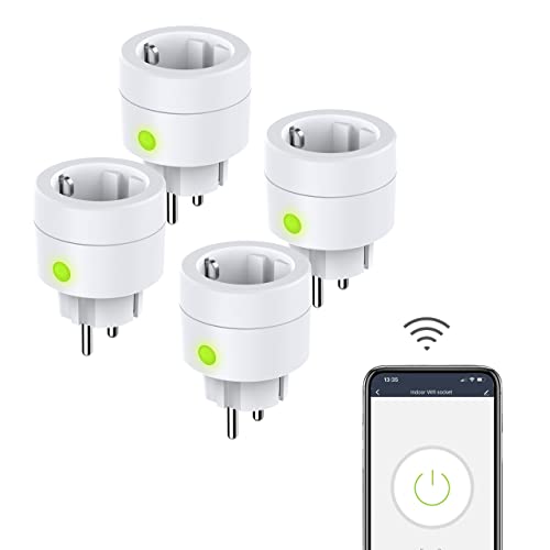 UCOMEN Intelligente WLAN Steckdose Alexa Steckdose für den Innenbereich - Fernbedienung und Sprachsteuerung - Kompatibel mit Alexa und Google Assistant 2,4GHz, 16A, 4er Pack von UCOMEN