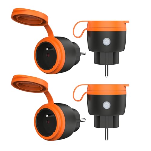 UCOMEN Outdoor Prise WLAN avec mesure de courant Prise Smart Home Alexa Lot de 4er Fonctionne avec Alexa/Google Home, Accessoires Alexa, WiFi 2.4GHz uniquement, 3680W von UCOMEN