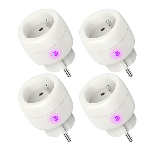 UCOMEN Prise WLAN avec mesure de courant Prise Smart Home Alexa Lot de 4er Fonctionne avec Alexa/Google Home, Accessoires Alexa, WiFi 2.4GHz uniquement, 3680W von UCOMEN