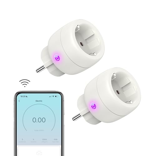 UCOMEN WLAN Steckdose mit Strommessung, Zeitschaltuhr Steckdose mit Sprach- und Fernsteuerung,16A Smart Steckdose funktioniert mit Alexa und Google Home für Smart Home,2.4GHz, Smart Life APP, 2er Pack von UCOMEN