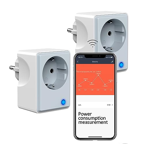 Wlan Steckdosen mit Strommessung, Smart Home Wlan Zeitschaltuhr und Stromzähler Steckdose Funktionieren mit Alexa und Google Home, Smart Life APP, 16A/3680W, Grau und Weiß,2 Pack Wlan Steckdosen mit Strommessung, Smart Home Wlan Zeitschaltuhr und Stromzähler Steckdose Funktionieren mit Alexa und Google Home, Smart Life APP, 16A/3680W, Grau und Weiß,2 Pack von UCOMEN