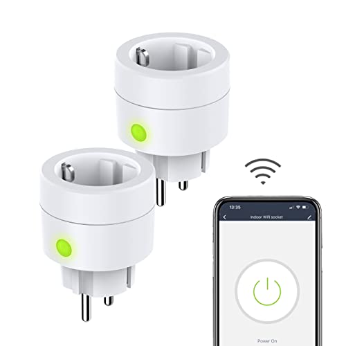 UCOMEN WLAN Steckdose Alexa Steckdose Smarte Steckdose mit Alexa, Google Home, Smart Life, TUYA, APP Fernsteuerung, Zeitplan, 2,4GHz, 16A, 2er Pack von UCOMEN