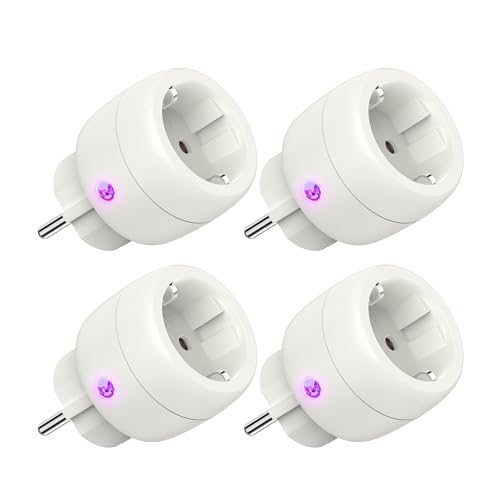 Wlan Steckdose kompatibel mit Alexa & Google Home, Smart Plug mit Strommessung, Smart Life App-Steuerung, 3680W, 16A,2.4GHz, 4er Pack von UCOMEN