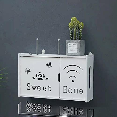 mittlere Aufbewahrungsbox für WLAN-Router PVC-Platte Regal Wandbehang Steckerplatinenhalterung Kabelaufbewahrung Home Decor-2 von UCRHJJC