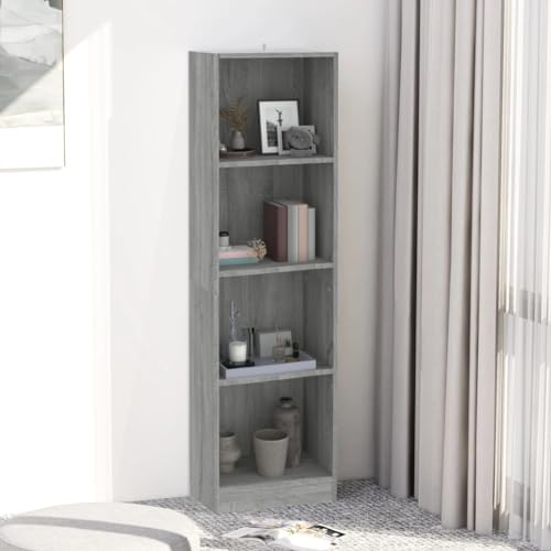 Bücherschrank, Schreibtischregal, antikes Bücherregal mit Fächern, Bürodekor, Bücherregal, geeignet for Zeitschriften, ein Blickfang for den Lounge-Bereich ( Color : Grau Sonoma , Size : 40 x 24 x 143 von UCSUSA