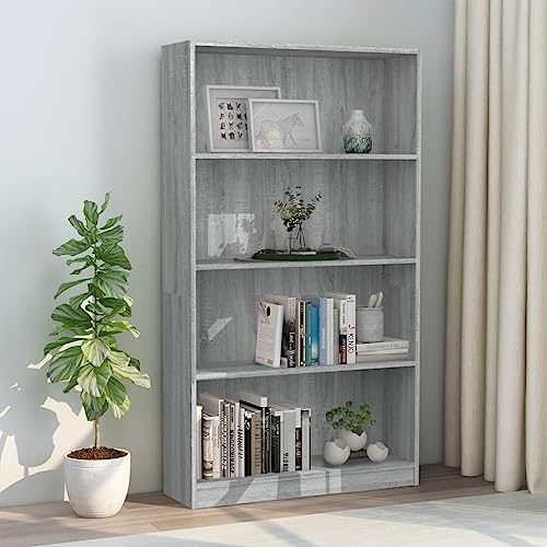 Bücherschrank, Schreibtischregal, antikes Bücherregal mit Fächern, Bürodekor, Bücherregal, geeignet for Zeitschriften, ein Blickfang for den Lounge-Bereich ( Color : Grau Sonoma , Size : 80 x 24 x 142 von UCSUSA