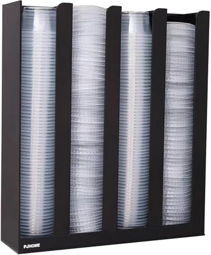 UCUDI Saucenbecher-Deckelhalter für Restaurant, 4 Fächer, Kunststoff, für Tassen von 57 ml bis 156 ml, Einheitsgröße für Theke oder Wandhalterung, Weiß von UCUDI