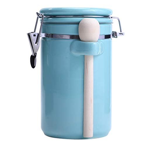 UCYG Dosen Vorratsdosen mit Deckel, Aufbewahrungsbox Küche Klein Zuckerdose Kaffeedose Luftdicht Keramik für Küche Aufbewahrung Behälter, Premium Porzellan, 1.5L (Color : Blue) von UCYG