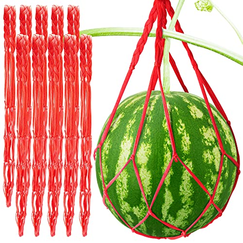 Melonen-Hängematte, Wassermelonennetze, Melonen-Hängematte für Rankgitter, robuste Wassermelonennetze, perfekt für den Anbau von Cantaloupe (rot, 10 Stück) von UCandy