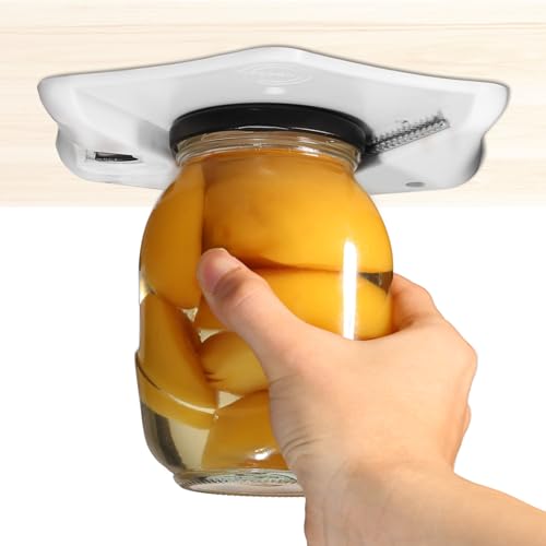 Unterschrank Glasöffner & Flaschenöffner für Senioren - Besonders für große Gläser/Dosen bis 13 cm - Einfaches Öffnen für schwache Hände & Arthritis - Mit robustem Kronkorkenöffner von UCerdveos