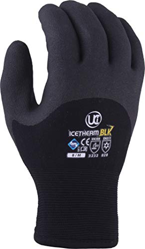 UCi Icetherm Blk isolierte Arbeitshandschuhe mit HPT-beschichteter Thermobeschichtung für kalte Winter/Gefrierschrank, Größe 7/S von UCi