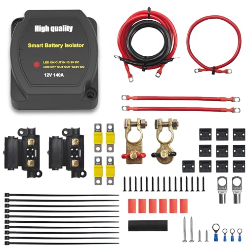 UCkasayfy 3m Trennrelais 12V 140A Zweitbatterie Set Automatisches Batterietrenner Spannungsgesteuertes Relais VSR für Wohnmobil Camper Kfz Auto, Nicht geeignet für Lithiumbatterien von UCkasayfy