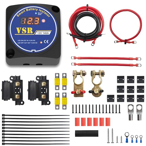 UCkasayfy 3m Trennrelais 12v 140a Zweitbatterie Set Automatisches Batterietrenner Spannungsgesteuertes Relais VSR für Camper Wohnmobil Kfz Auto, Nicht geeignet für Lithiumbatterien von UCkasayfy