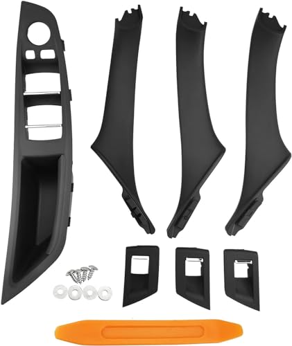 UCkasayfy Türgriff Kit Kompatibel mit Türgriffe BMW 5er F10/F11/F18 2010-2016, Fahrer Seite Fensterschalter Armlehne + Beifahrer Türgriff + Fensterschalter Abdeckung Schwarz von UCkasayfy