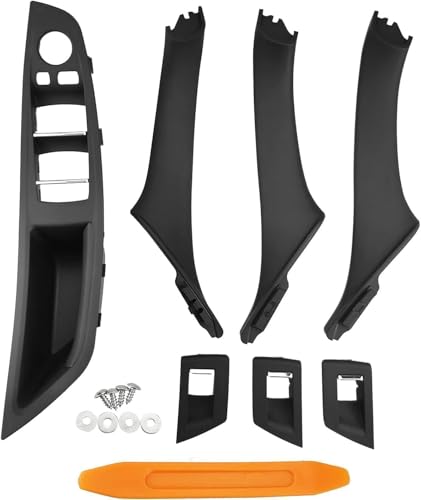 UCkasayfy Türgriff Kit Kompatibel mit BMW 5er F10/F11/F18 2010-2016, Fahrer Seite Fensterschalter Armlehne + Beifahrer Türgriff + Fensterschalter Abdeckung für Linkslenker Schwarz von UCkasayfy