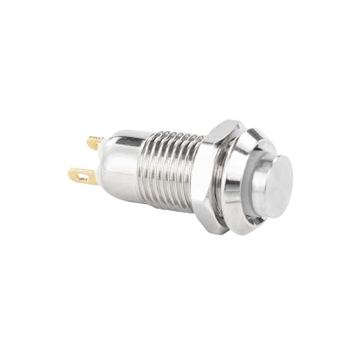 1NO Kopf Wasserdichter Metall-Druckknopfschalter LED-Licht Selbsthemmend/Reset 3/6/12/24/220V 8/10/12/16mm Messing vernickelt(Red LED (1NO),12-24V_16MM(1NO)_SELF-LOCKING(1NO)) von UDAMX