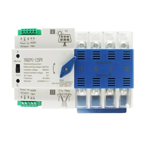 1pcs Transfer Switch 2P125A Changeover Switch Dual Power Generator PC Insulation Type Solar/PV(3P 125A 400V) von UDAMX