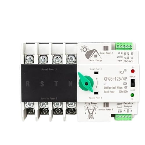 2P 3P 4P DIN Rail ATS PV Inverter Dual Power Transfer Selector Switches Uninterrupted 63A 100A 125A Photovoltaic Solar(2,125A(PV)) von UDAMX