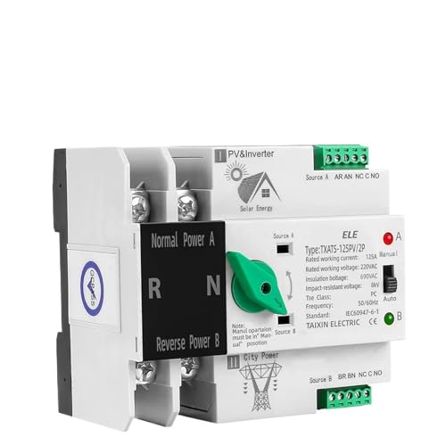 2P 3P 4P Din Rail ATS PV Inverter Dual Power Automatic Transfer Selector Switches Uninterrupted 63A 100A 125A Photovoltaic Solar(4P,125A(PV)) von UDAMX