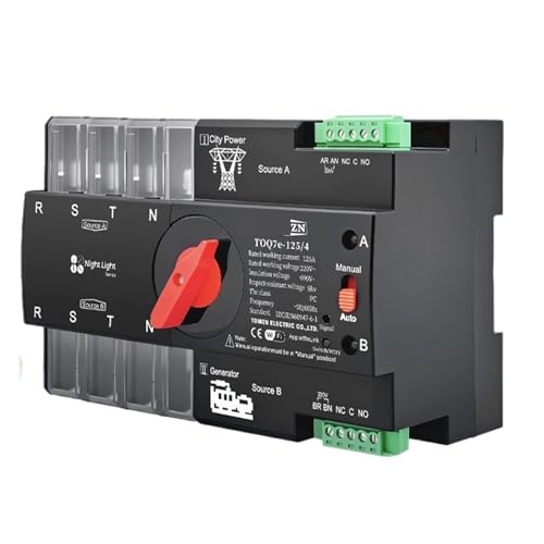 ATS 2P 3P 4P Timer 230V Dual Power Transfer Switch Uninterrupted Remote Control 63A 100A 125A(2P 220V WIFI ATS,100A) von UDAMX