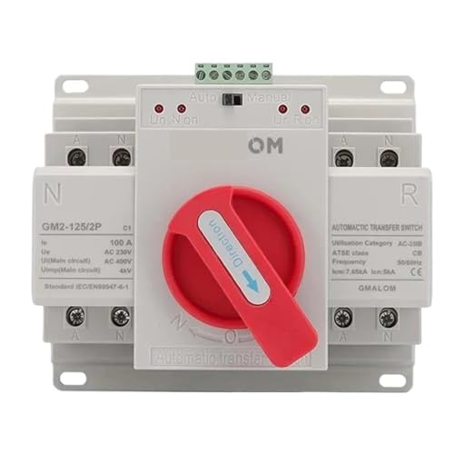 ATS Transfer Switch CBlevel 2P 4P 63A 100A 220V 50/60Hz Dual Power Manual Changeover Switch Circuit Breaker(220v 2P,63A) von UDAMX