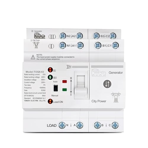 Din Rail ATS L N 220V Dual Power Transfer Electrical Selector Switches Uninterrupted 4P 63A TOQ6 Din Rail ATS L N 220V Dual Power Transfer Electrical Selector Switches Uninterrupted 4P 63A TOQ6 von UDAMX