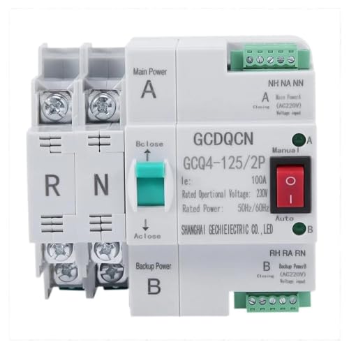 Dual-Power-Automatik-Transferschalter 2P 100A Haushalt 35Mm Schieneninstallation, Dual-Power-Automatik-Transferschalter 2P 100A Dual-Power-Automatik-Transferschalter 2P 100A Haushalt 35Mm Schieneninstallation, Dual-Power-Automatik-Transferschalter 2P 100A von UDAMX