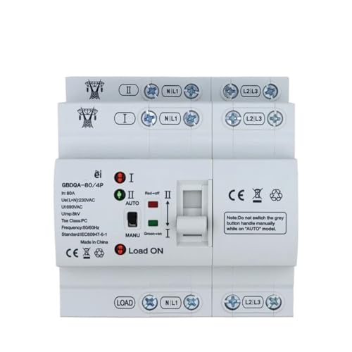 GBDQA80 Rail 2P 4P ATS Dual Power Automatic Transfer Switch Electrical Selector Switches Uninterrupted Power 32A 40A 63A 80A(2,80A) von UDAMX