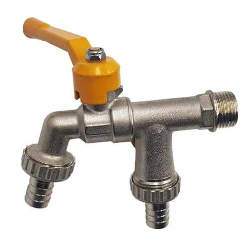 Gartenschlauch-Wasserhahnadapter 1/2 Zoll Wassertankanschluss 2-Wege 1-Wege-Bewässerung Messinghahnverbindung Ersatzmontage Kugelhahn(F-1pcs) von UDAMX