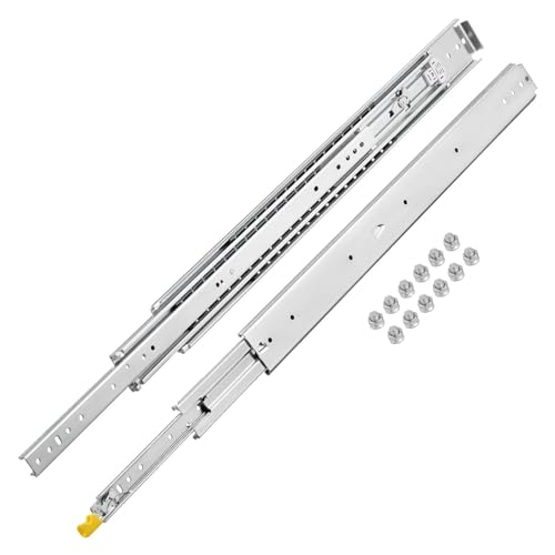 Gleitlager 500LBS Hochleistungs-Schubladenführungen 3-fach Führungsschiene Vollauszug 76 mm Breite(24 Inch) von UDAMX