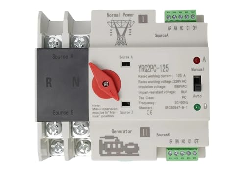 Indoor & Outdoor Transfer Switch Changeover Switch Automatic Dual Power Transfer Switch 50/60Hz(4P 125A 400V) von UDAMX