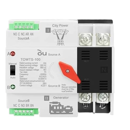 Rail 2P 3P 4P ATS Dual Power Automatic Transfer Switch Electrical Selector Switches Uninterrupted Power 63A 100A(2,63A) von UDAMX