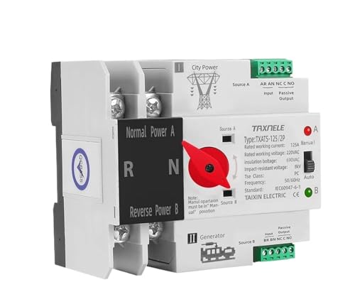 Rail 2P 3P 4P ATS Dual Power Automatic Transfer Switch Selector Switches Uninterrupted Power Generator 63A 100A 125A(2P,63APV) von UDAMX