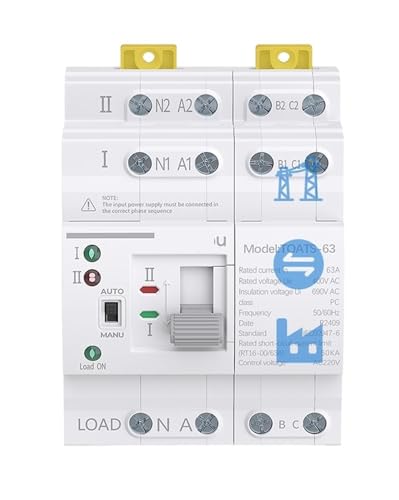 Rail 2P 4P ATS Dual Power Automatic Transfer Switch Electrical Selector Switches Uninterrupted Power 110V 220V 63A(4P 63A,110V) von UDAMX