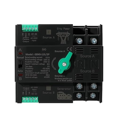 Rail 2P 63A 100A 125A ATS Dual Power Transfer Switch Selector Switches Uninterrupted Power Generator(230V 100A) von UDAMX