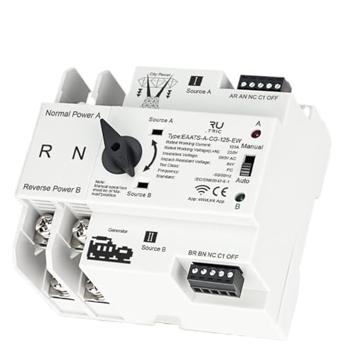 Remote Control 2/3/4P 125A AC 230V ATS Dual Power Automatic Transfer Electrical Selector Switch Uninterrupted(2P) von UDAMX