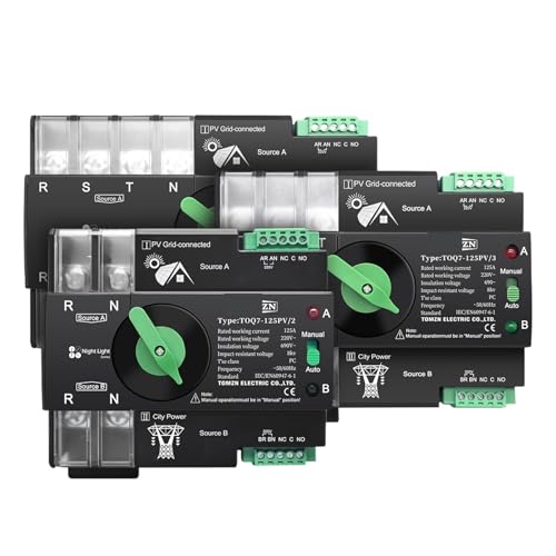 Schiene 2P 3P 4P 63A 100A 125A 230V Dual Power Automatische Übertragung Elektrische Wahlschalter Unterbrechungsfreie TOQ7(3P L N 220V-230V,63A) von UDAMX
