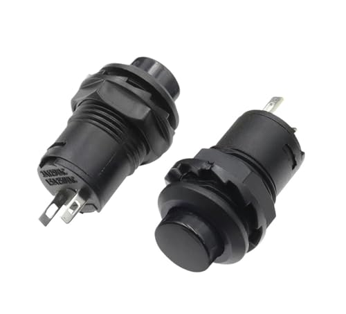 Selbstsperrender/momentaner Drucktastenschalter DS228 DS428 12 mm AUS-EIN-Drucktastenschalter 3A/125 VAC 1,5 A/250 VAC DS-228 DS428(Black,MOMENTARY_6PCS) von UDAMX