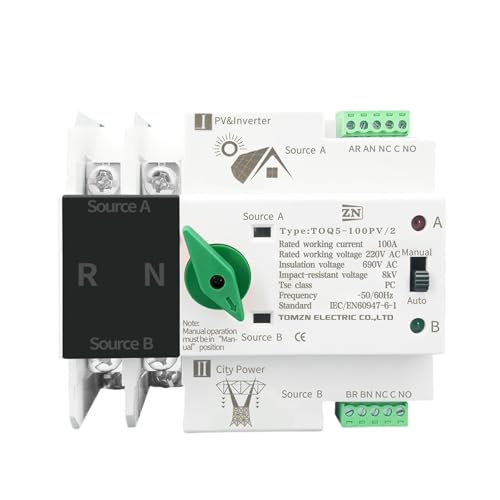 Single Phase Din Rail ATS inverter Dual Power Automatic Transfer Selector Switches Uninterrupted 2P 63A 100A 125A(63A) von UDAMX