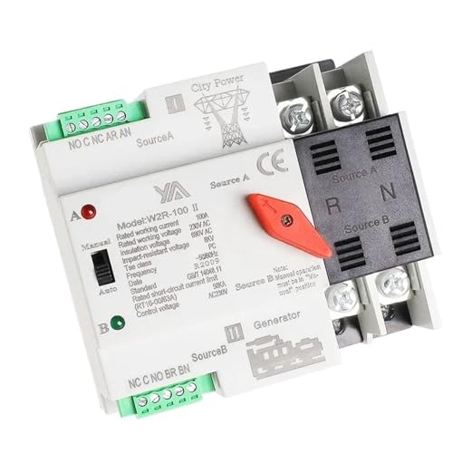 W2R ATS 110V 220V PC Dual Power Automatic Transfer Switch 63A 100A Household Power Transfer Switch 50/60Hz(W2R 3P 110V,100A) von UDAMX