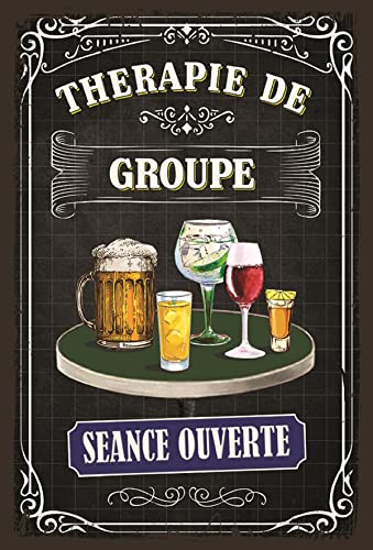 Editions du Sud Metallschild, 20 x 30 cm, "Gruppentherapie, offene Sitzung" von UDC