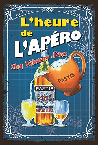 Editions du Sud Metallschild, 20 x 30 cm, "La temps de l'apéro" von UDC