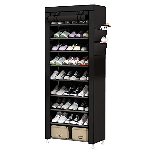 UDEAR 10-Tier Schuhschrank Schuhregal Storage Shoe Shelf for 27 Pairs of Shoes Schwarz von UDEAR