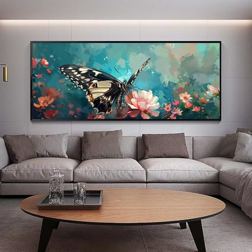 Diamond Painting Groß xxl 150 x 50 cm Schmetterlinge Diamant Painting Bilder Erwachsene Malen nach Zahlen Blumen DIY Voll Round diamond painting zubehör Set,Wohnzimmer und Schlafzimmer WanddekoD70 Diamond Painting Groß xxl 150 x 50 cm Schmetterlinge Diamant Painting Bilder Erwachsene Malen nach Zahlen Blumen DIY Voll Round diamond painting zubehör Set,Wohnzimmer und Schlafzimmer WanddekoD70 von UDERUI
