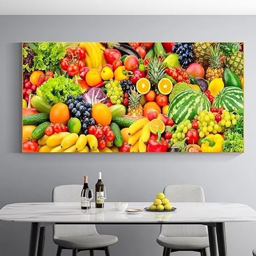 Diamond Painting Obst und Gemüse,5D Diamond Painting Groß 50x100cm, Diamant Painting Bilder Erwachsene Malen nach Zahlen DIY Diamant malerei Voll Square bohrer Set, daiment Painting, Deko, Gifts von UDERUI