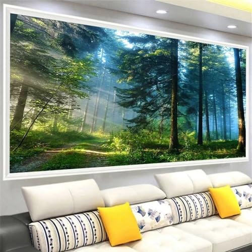 Diamond Painting Sonnenaufgangswald ,5D Diamond Painting Groß 40x100cm, Diamant Painting Bilder Erwachsene Malen nach Zahlen DIY Diamant malerei Voll Round bohrer Set, daiment Painting, Deko, Gifts von UDERUI